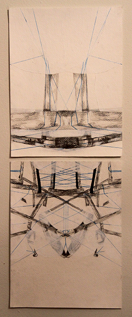 Untitled (symmetry), graphite and colored pencil by Logan Bruce