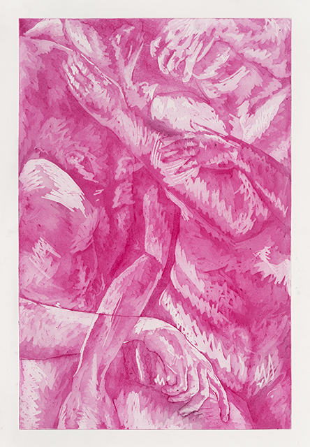 Relief print on paper by Logan Bruce